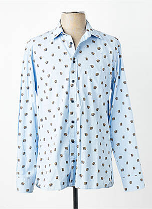 Chemise manches longues poches bleu MARVELIS homme