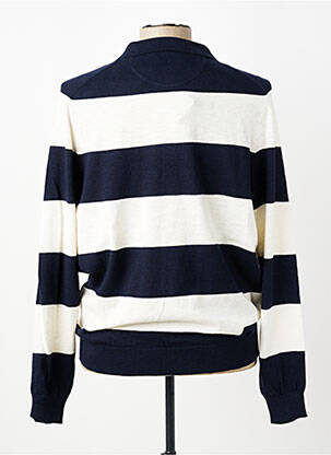 Pull col polo manches longues bleu FYNCH-HATTON homme