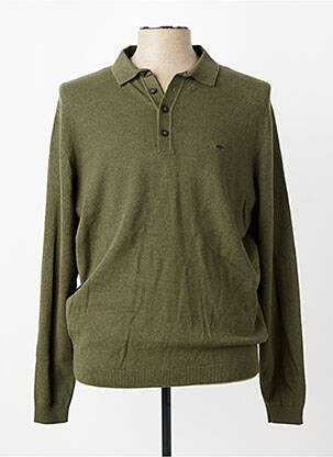 Pull col polo manches longues vert FYNCH-HATTON homme
