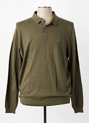 Pull col polo manches longues vert FYNCH-HATTON homme
