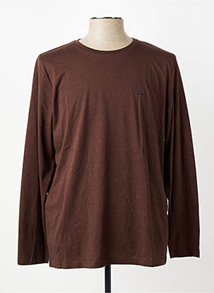 T-shirt coupe cintrée manches longues marron FYNCH-HATTON homme