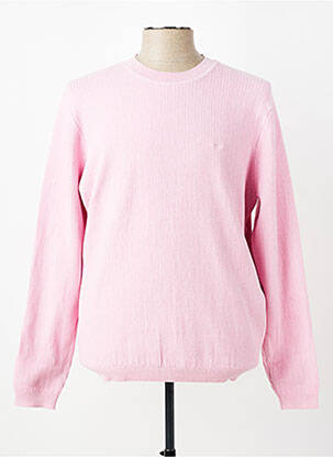 Pull maille souple et aérée manches longues rose FYNCH-HATTON homme