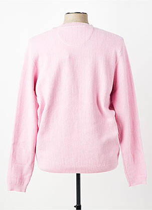 Pull maille souple et aérée manches longues rose FYNCH-HATTON homme