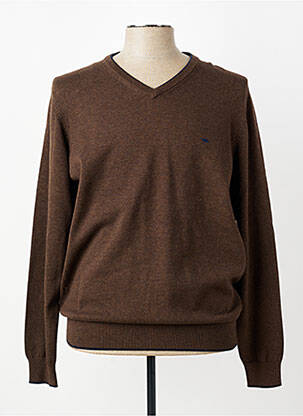 Pull stretch manches longues marron FYNCH-HATTON homme