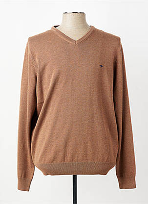 Pull col v manches longues marron FYNCH-HATTON homme