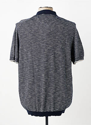 Pull col polo manches courtes bleu FYNCH-HATTON homme