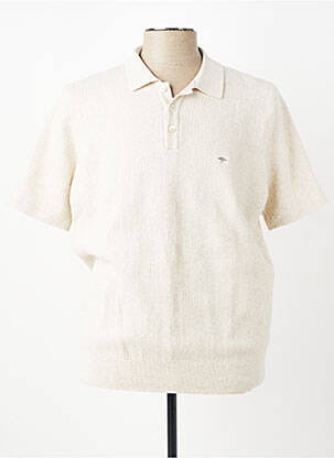 Pull col polo manches courtes beige FYNCH-HATTON homme