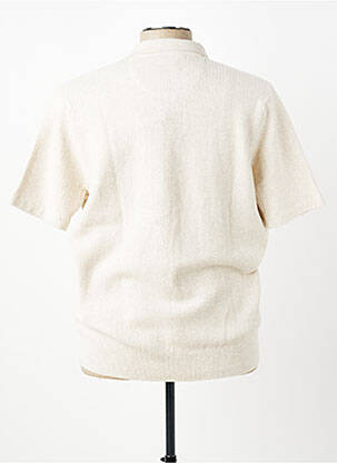 Pull col polo manches courtes beige FYNCH-HATTON homme