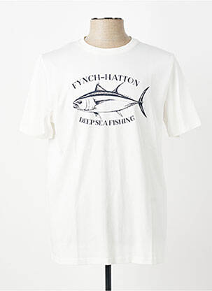 T-shirt coupe cintrée manches courtes blanc FYNCH-HATTON homme