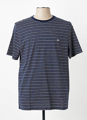 T-shirt broderie manches courtes bleu FYNCH-HATTON homme
