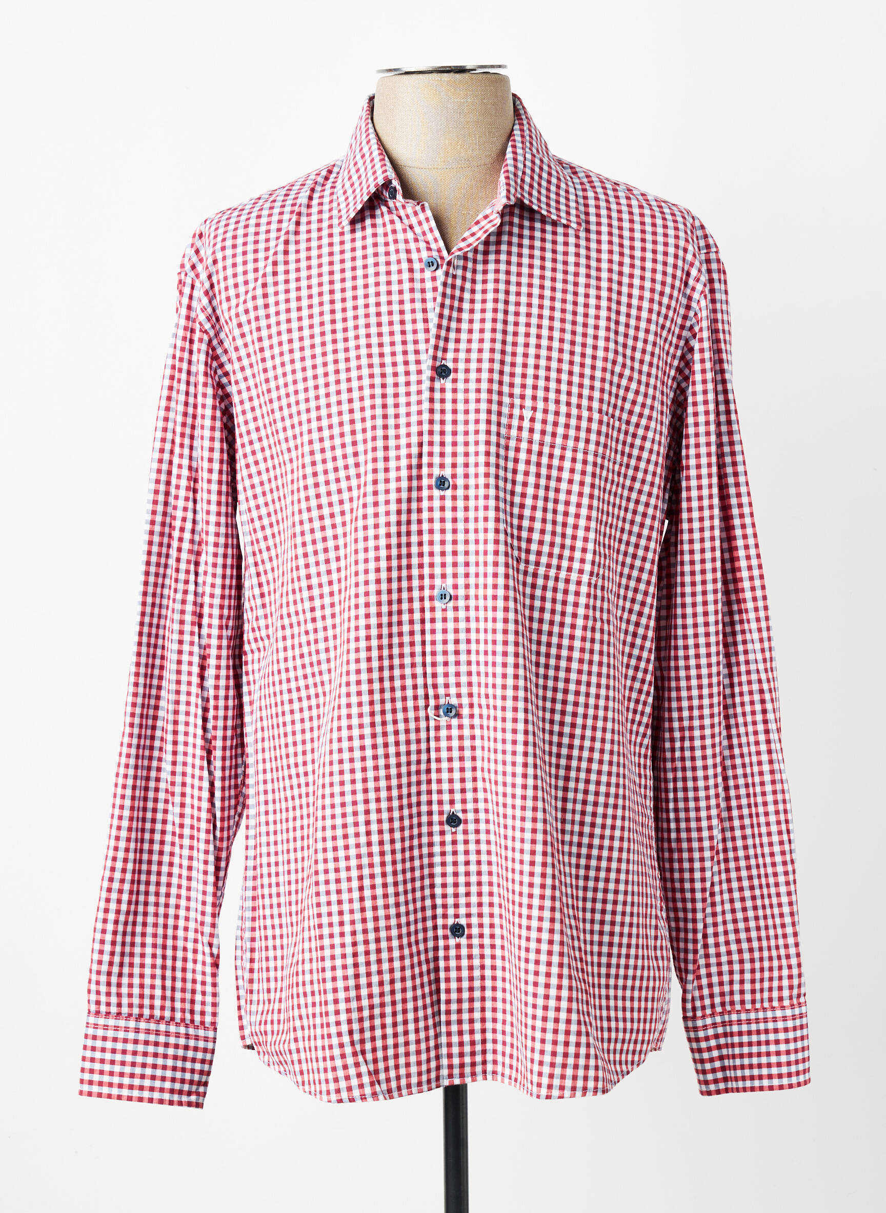 Chemise manches longues coupe cintrée rouge MARVELIS homme