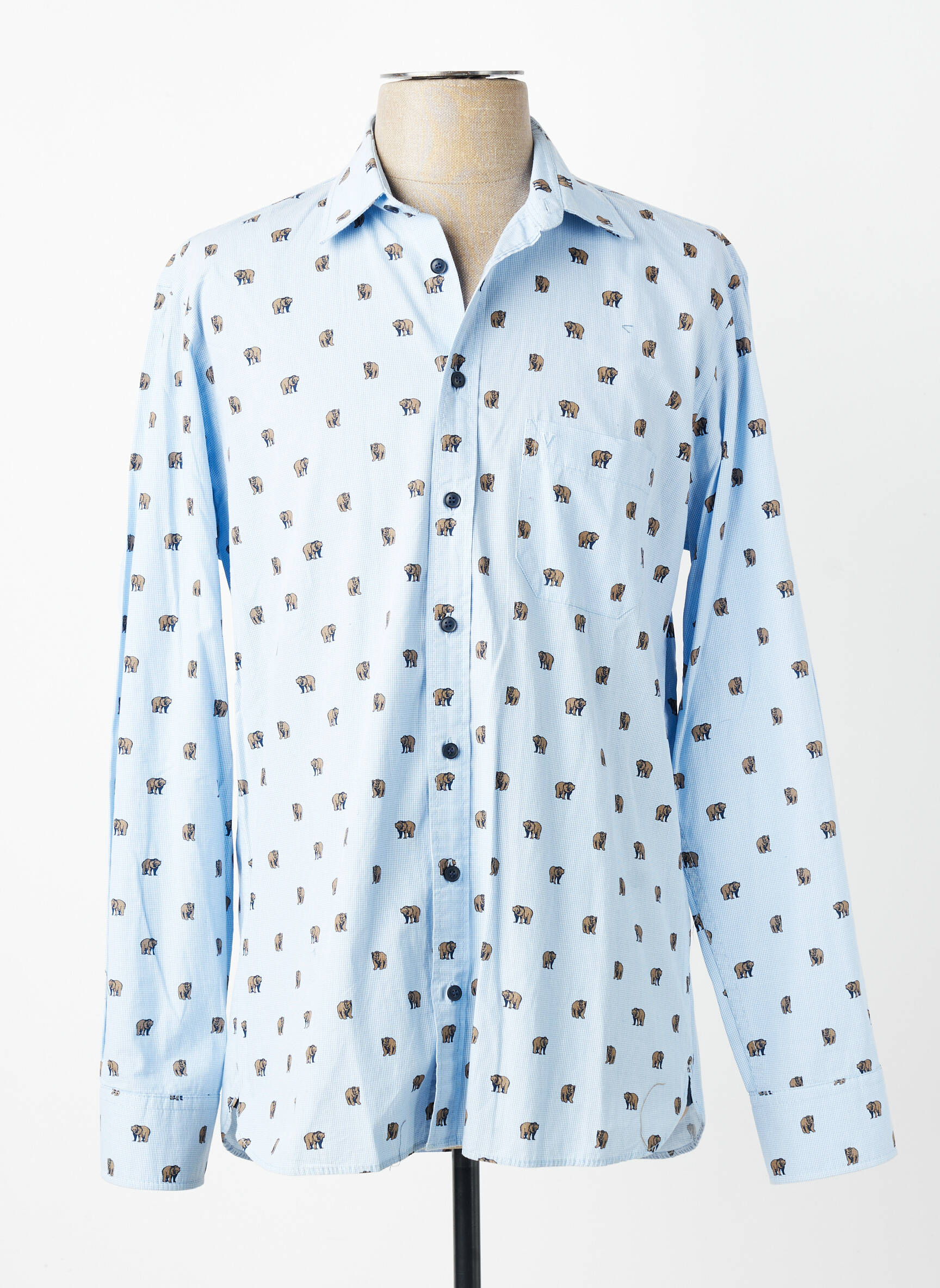 Chemise manches longues poches bleu MARVELIS homme