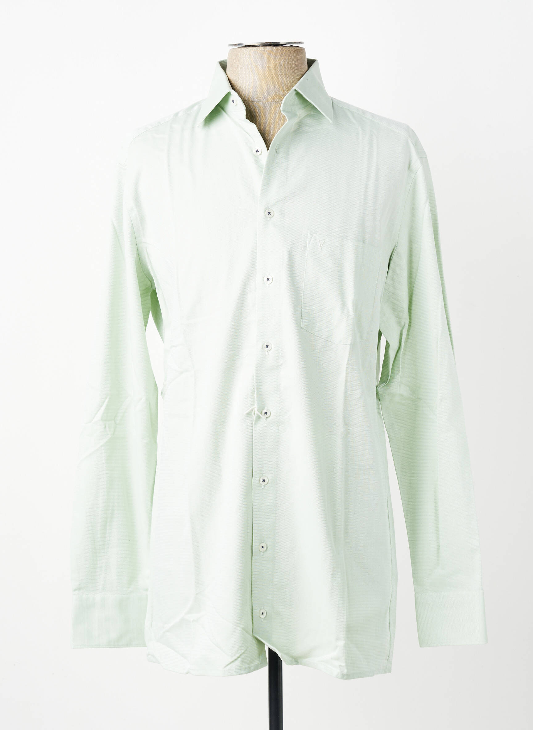 Chemise manches longues poches vert MARVELIS homme