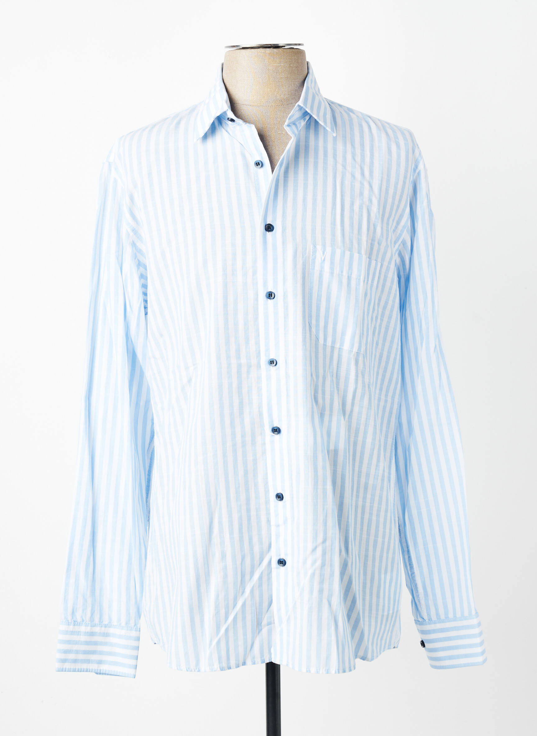 Chemise manches longues poches bleu MARVELIS homme