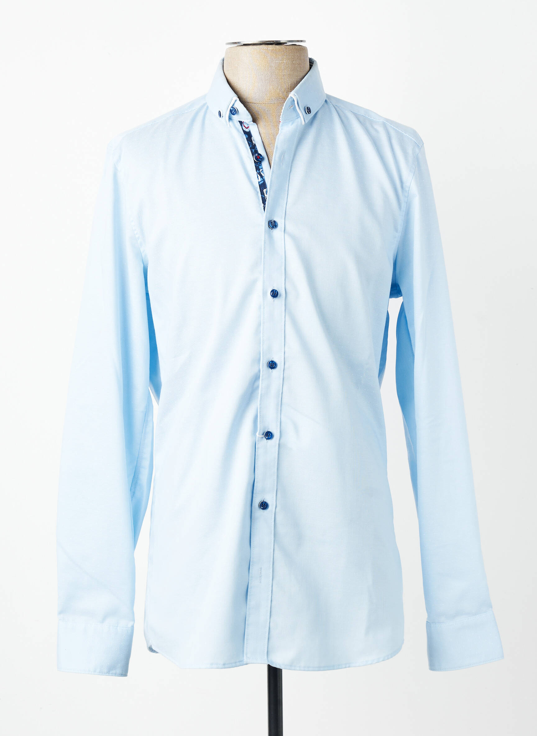 Chemise manches longues coupe cintrée bleu MARVELIS homme