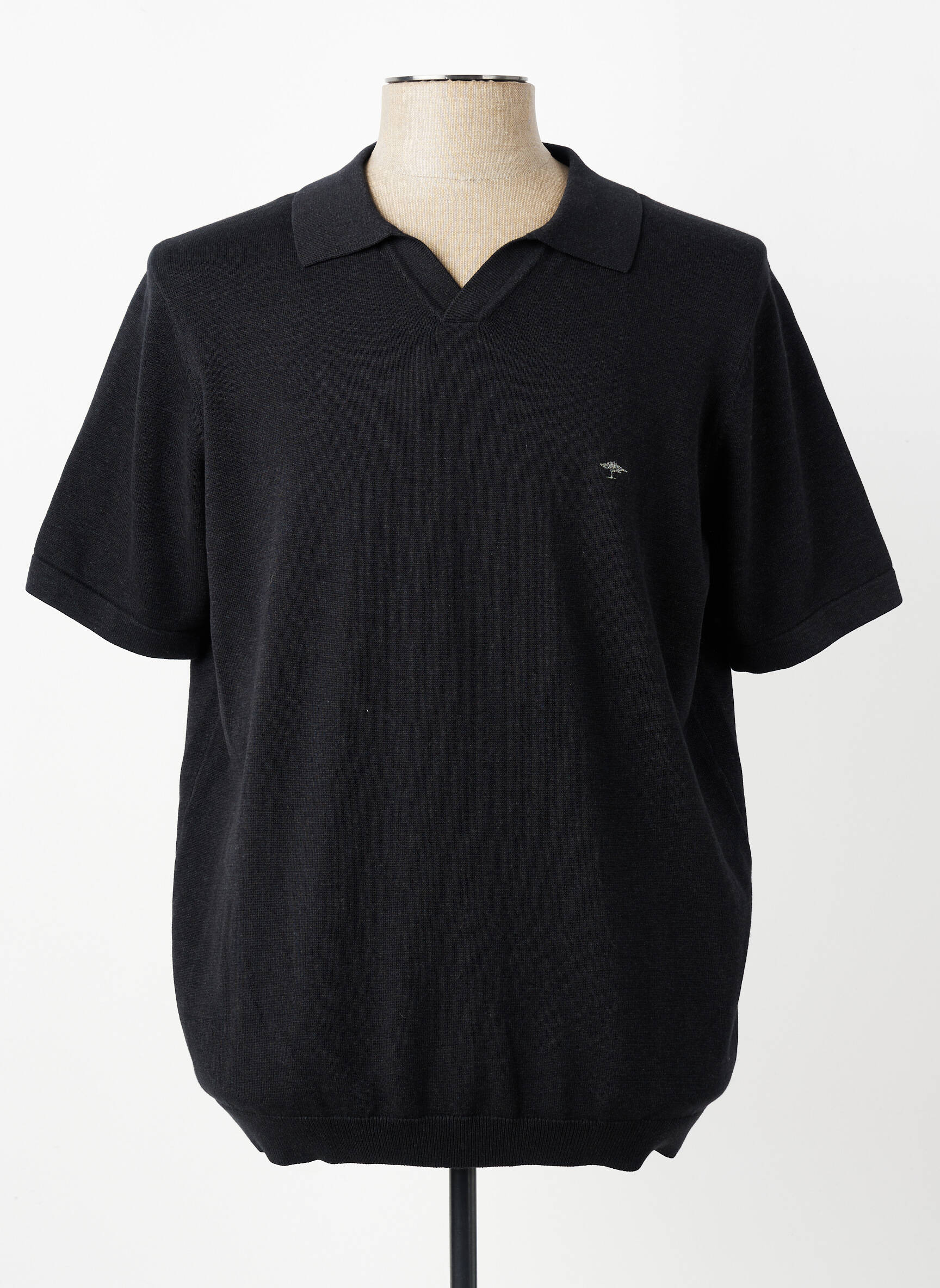 Pull col polo manches courtes gris FYNCH-HATTON homme