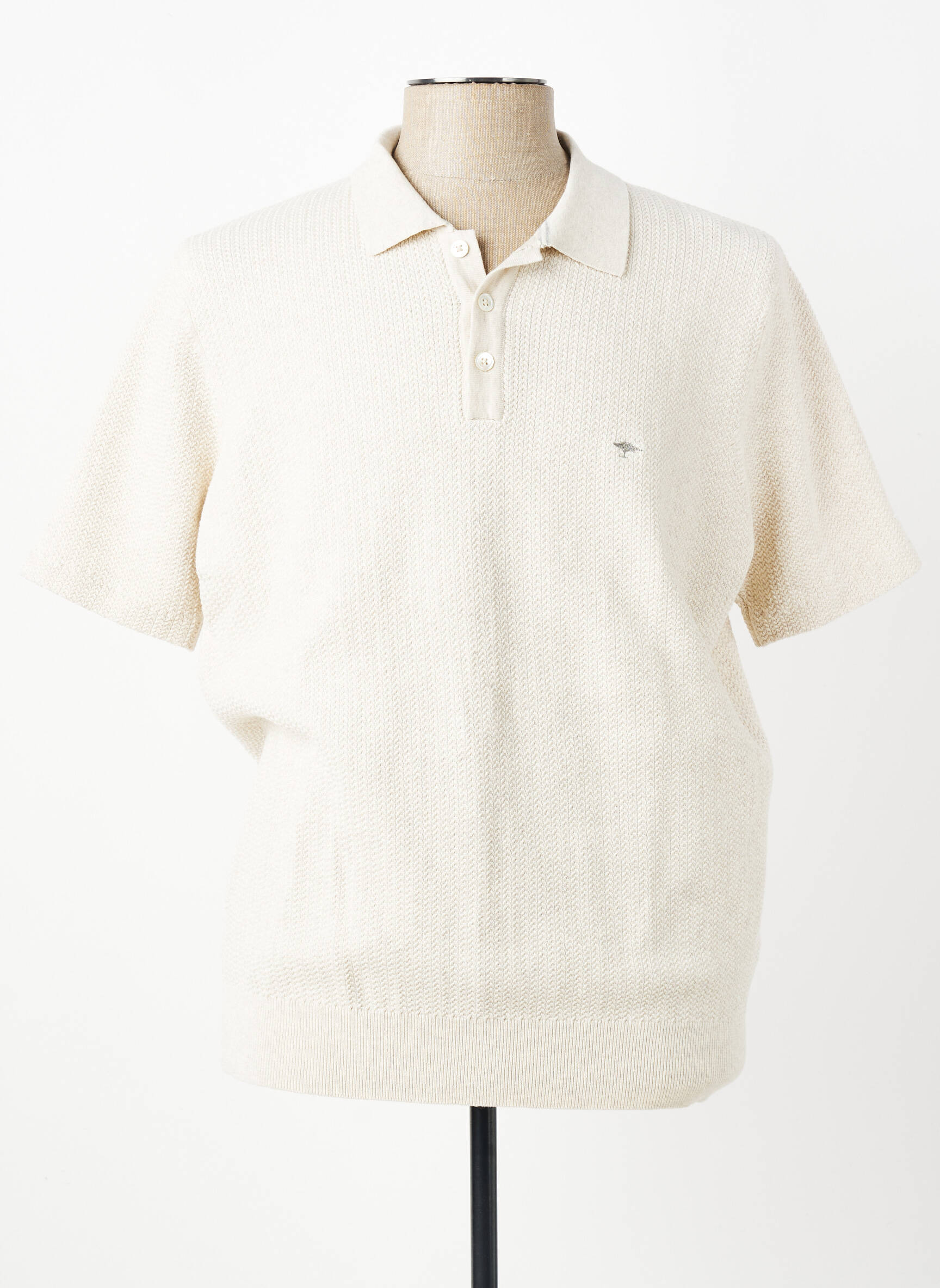 Pull col polo manches courtes beige FYNCH-HATTON homme