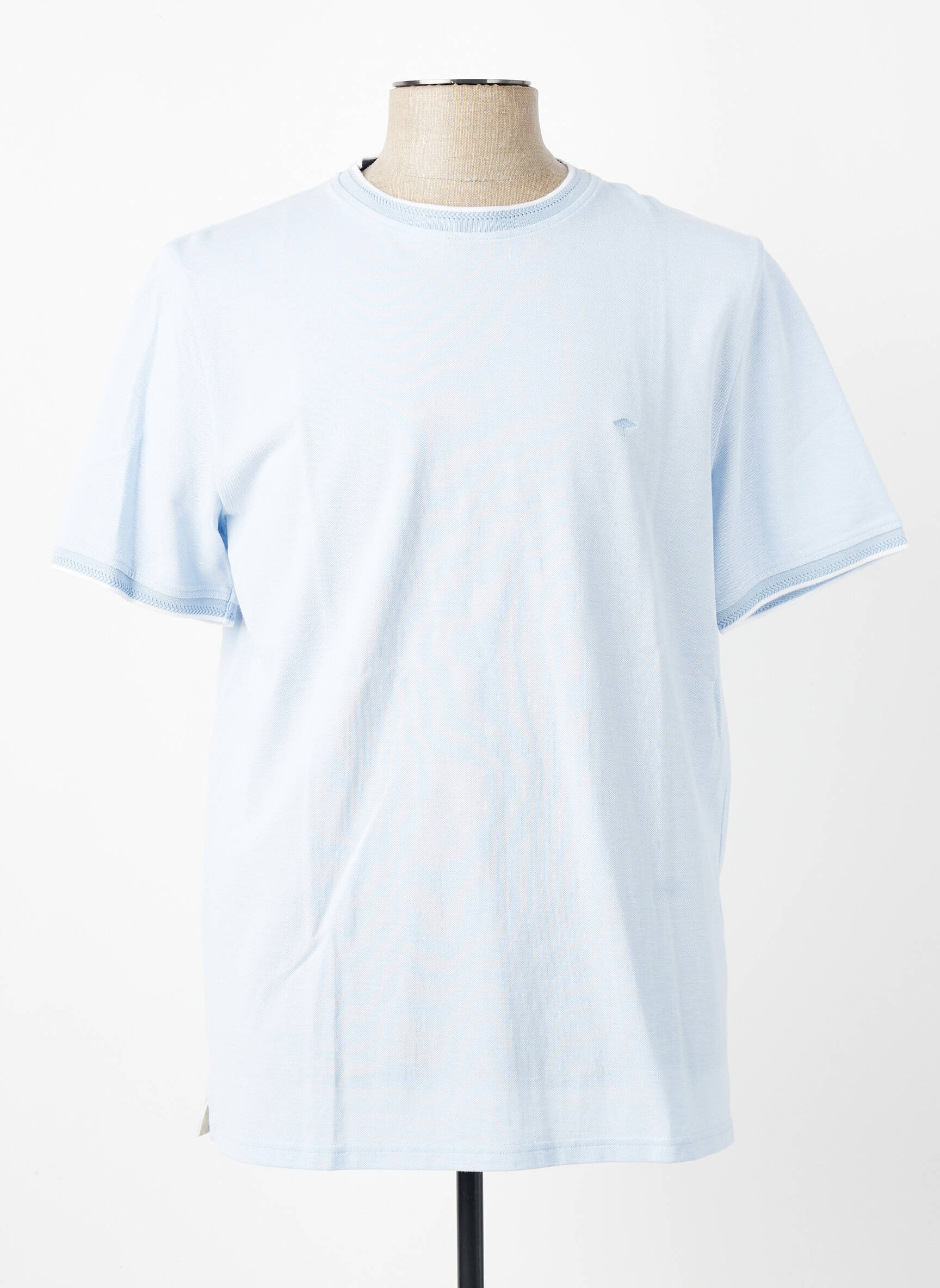 T-shirt broderie manches courtes bleu FYNCH-HATTON homme