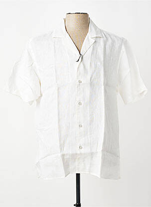 Chemise manches courtes col tailleur beige FYNCH-HATTON homme