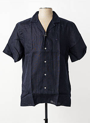 Chemise manches courtes col tailleur bleu FYNCH-HATTON homme