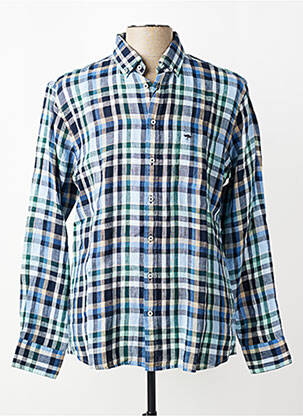 Chemise manches longues imprimé écossais bleu FYNCH-HATTON homme