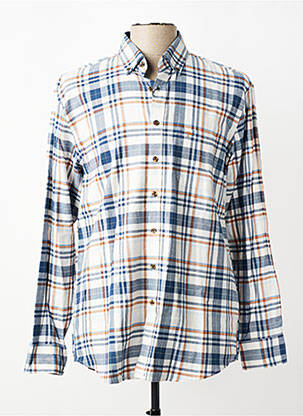Chemise manches longues imprimé écossais bleu FYNCH-HATTON homme