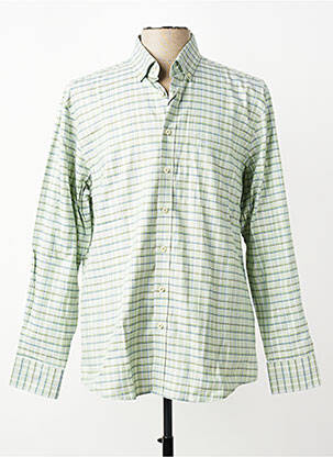 Chemise manches longues imprimé carreaux vert FYNCH-HATTON homme