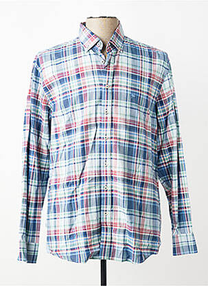 Chemise manches longues imprimé écossais bleu FYNCH-HATTON homme