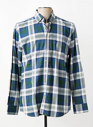Chemise manches longues imprimé écossais bleu FYNCH-HATTON homme