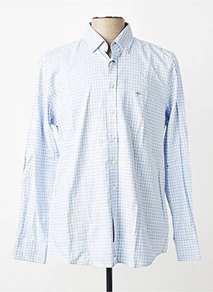 Chemise manches longues imprimé carreaux bleu FYNCH-HATTON homme