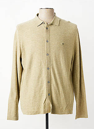 Gilet manches longues fermeture boutonnée sur le devant vert FYNCH-HATTON homme