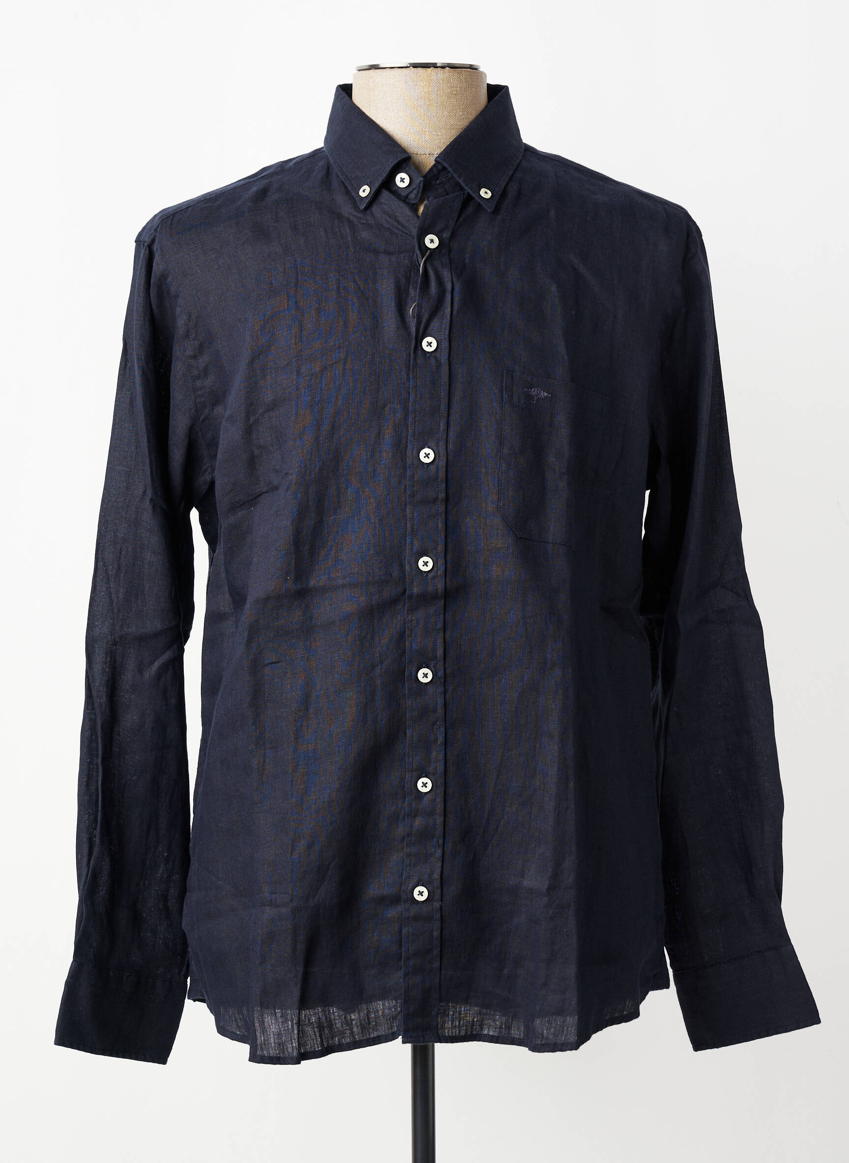 Chemise manches longues coupe cintrée bleu fonce FYNCH-HATTON homme