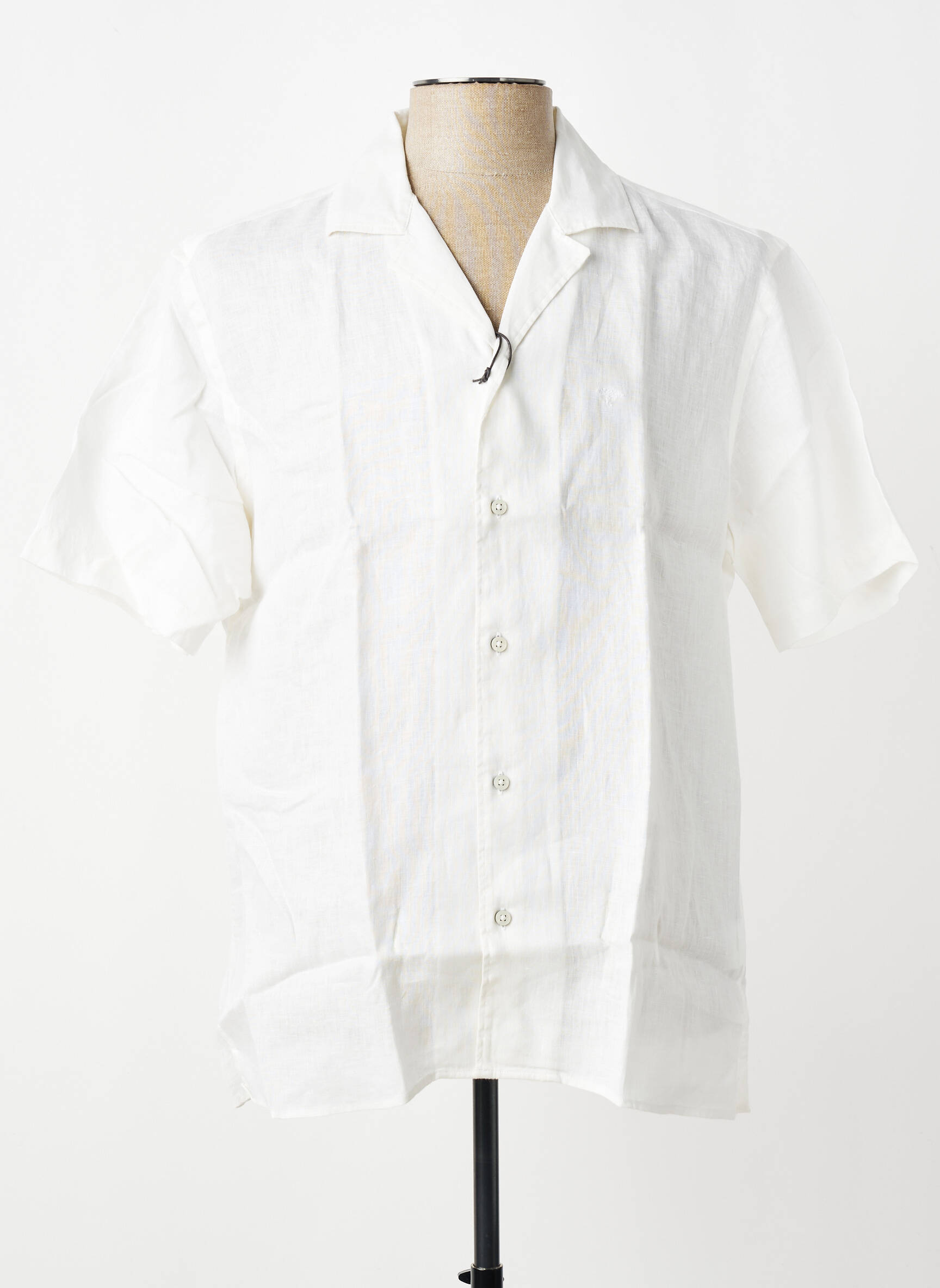 Chemise manches courtes col tailleur beige FYNCH-HATTON homme
