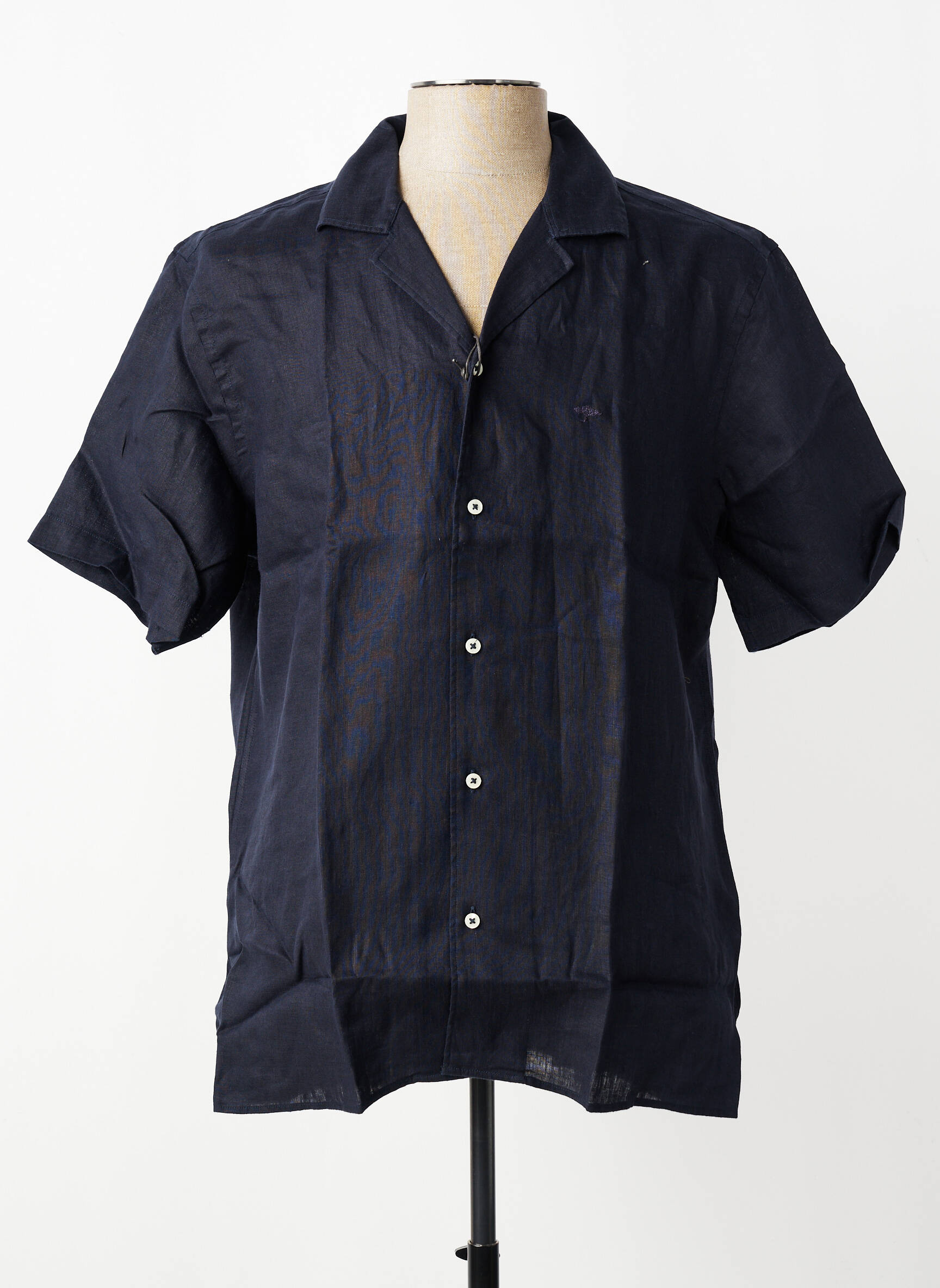 Chemise manches courtes col tailleur bleu FYNCH-HATTON homme