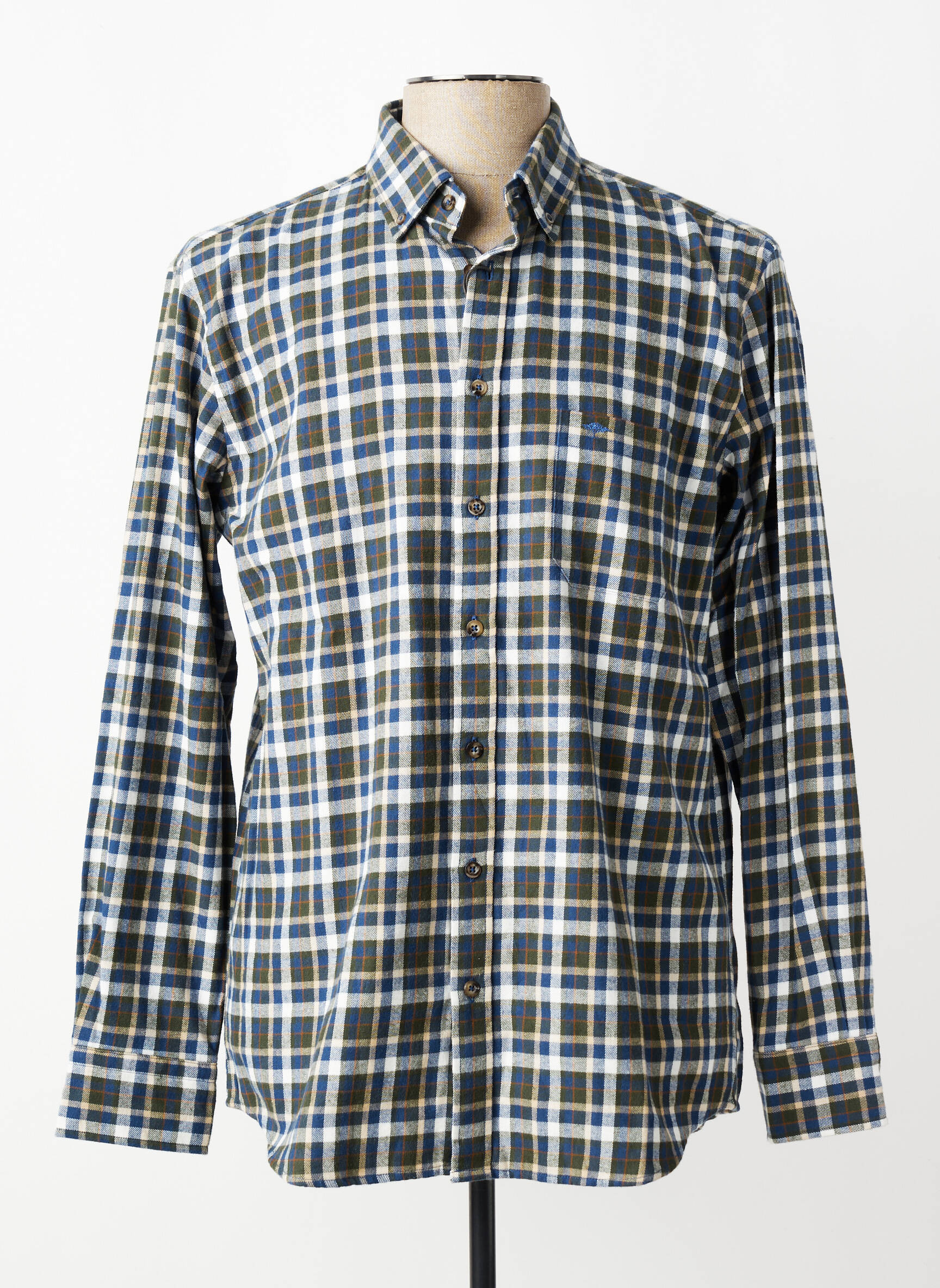 Chemise manches longues imprimé carreaux vert FYNCH-HATTON homme