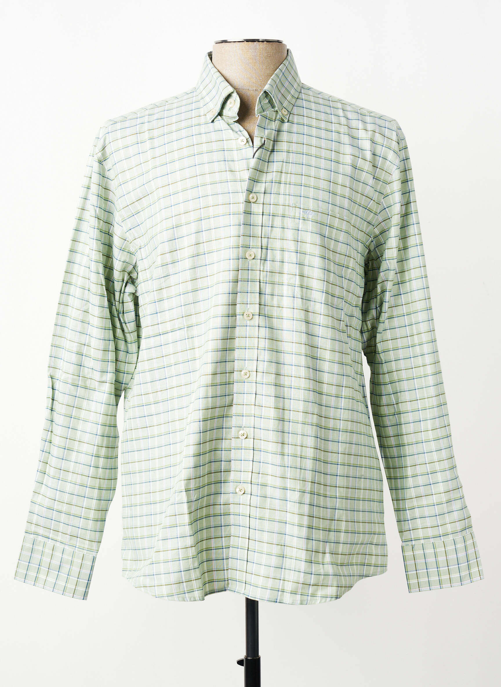 Chemise manches longues imprimé carreaux vert FYNCH-HATTON homme