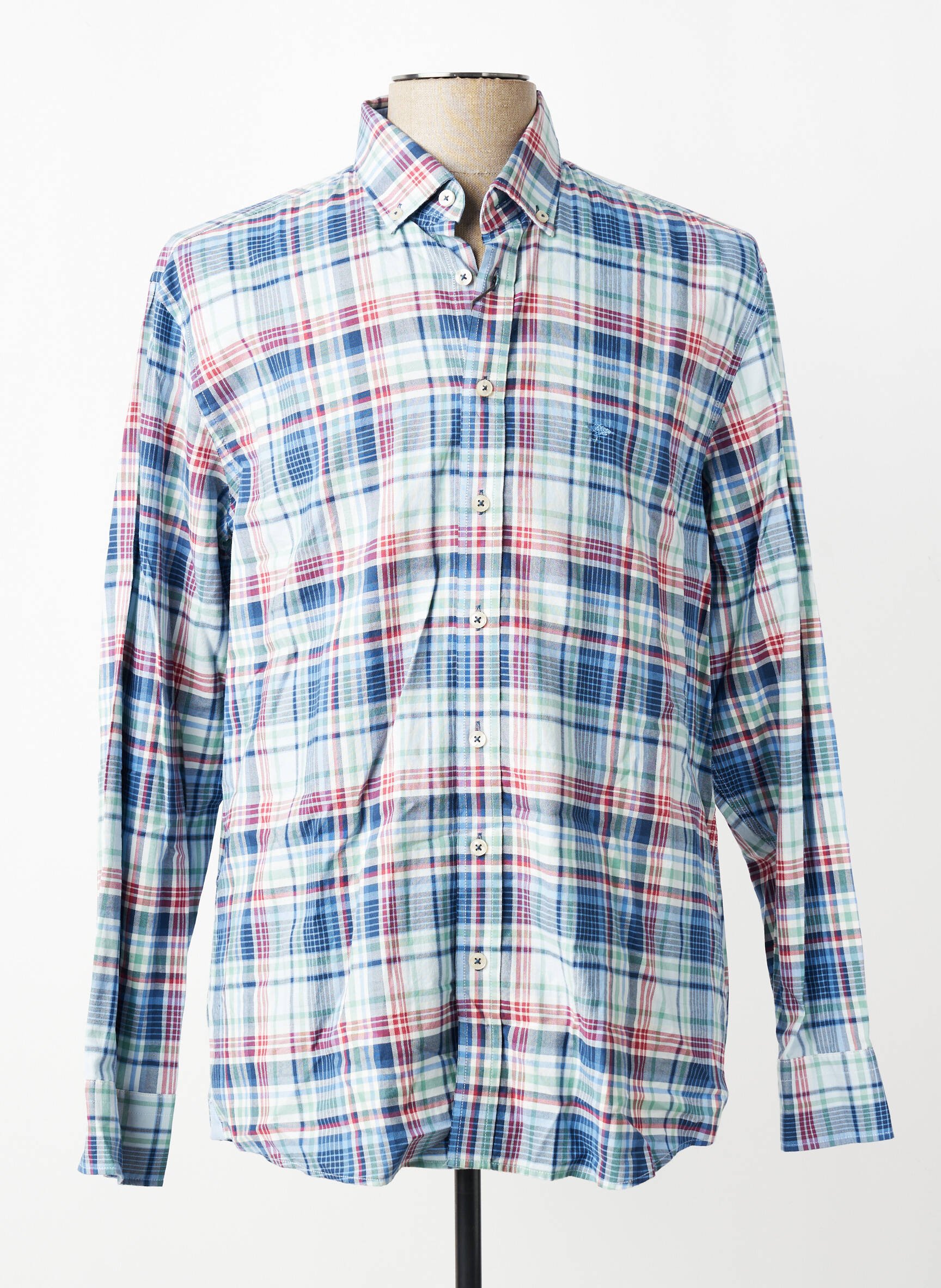 Chemise manches longues imprimé écossais bleu FYNCH-HATTON homme