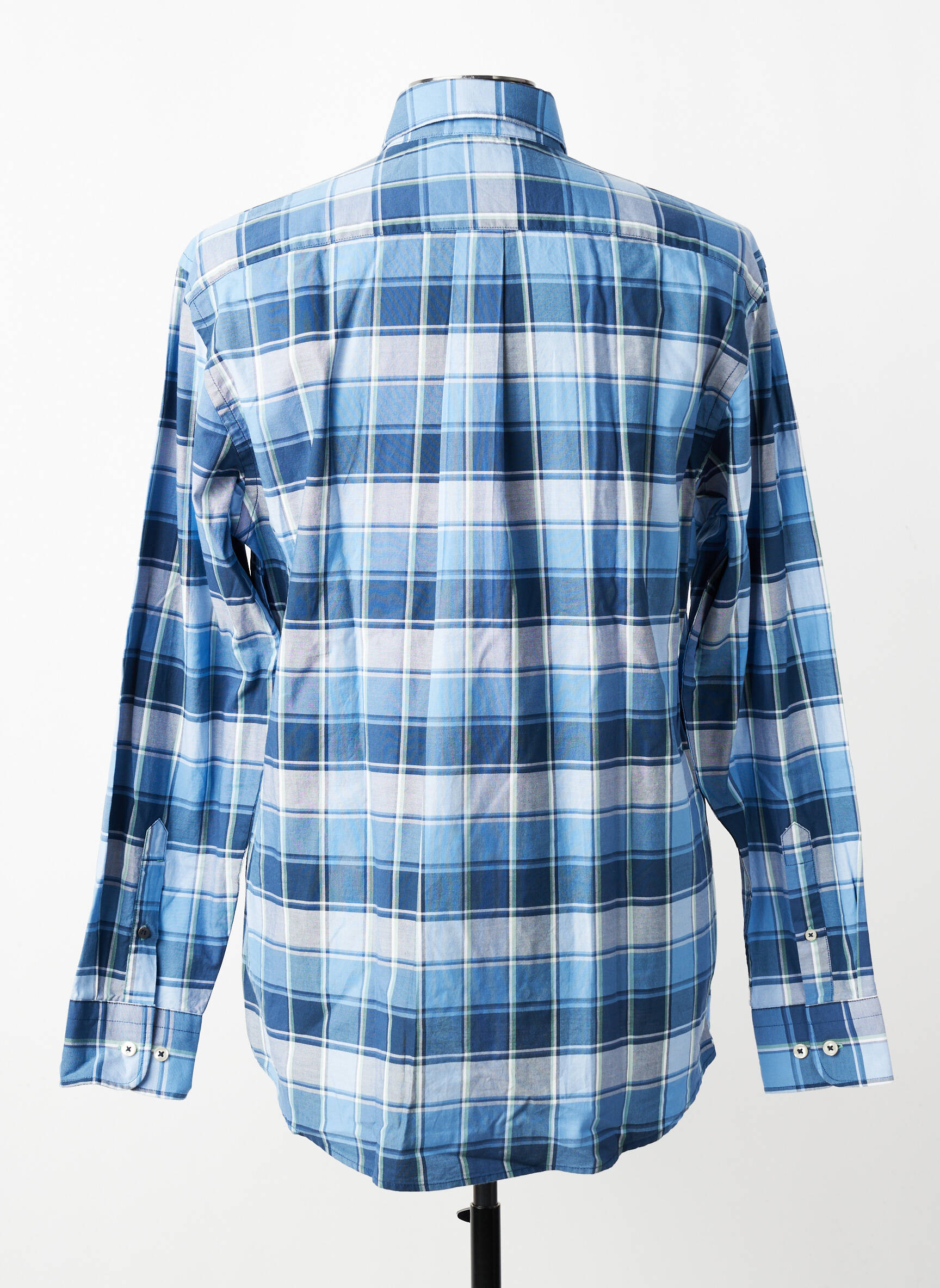 Chemise manches longues imprimé carreaux bleu FYNCH-HATTON homme