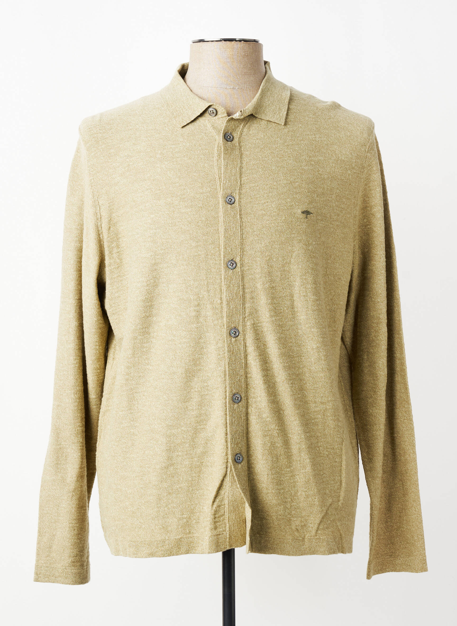 Gilet manches longues fermeture boutonnée sur le devant vert FYNCH-HATTON homme