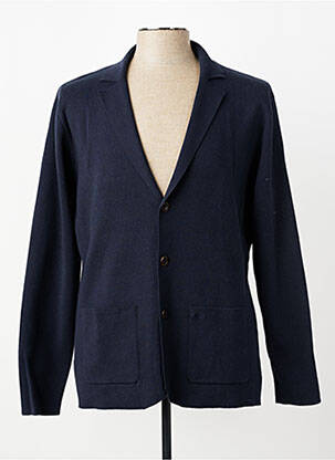 Gilet manches longues col v bleu FYNCH-HATTON homme