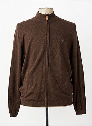 Gilet manches longues tissage chiné marron FYNCH-HATTON homme