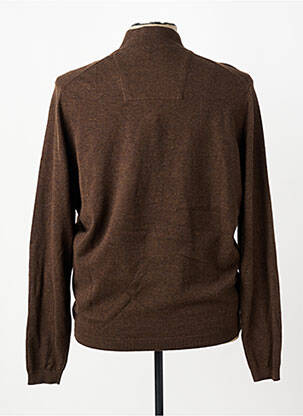 Gilet manches longues tissage chiné marron FYNCH-HATTON homme