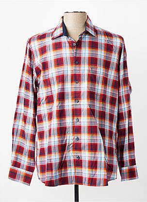 Chemise manches longues poches rouge MARVELIS homme