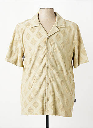 Chemise manches courtes col tailleur vert FYNCH-HATTON homme