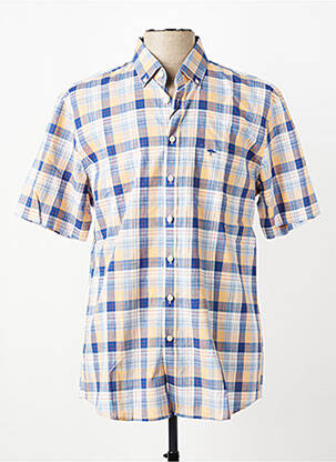 Chemise manches courtes poches bleu FYNCH-HATTON homme