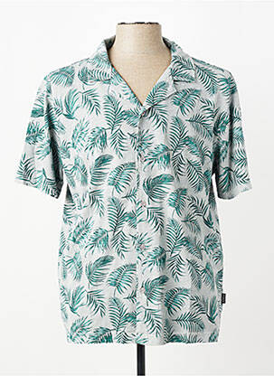 Chemise manches courtes col tailleur vert FYNCH-HATTON homme