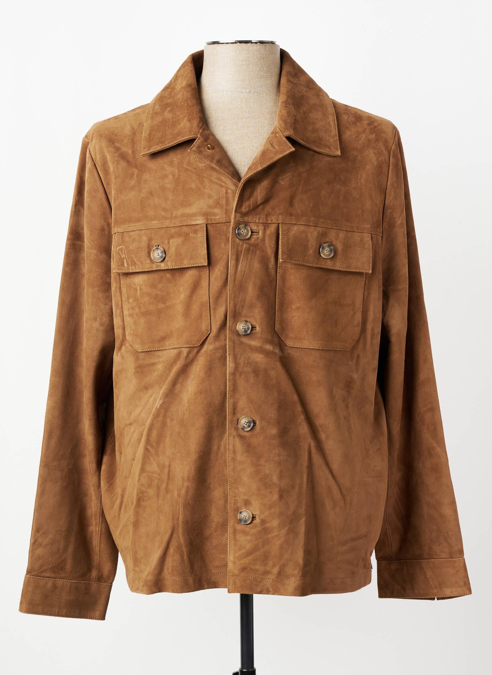 Veste en cuir col chemisier marron FYNCH-HATTON homme