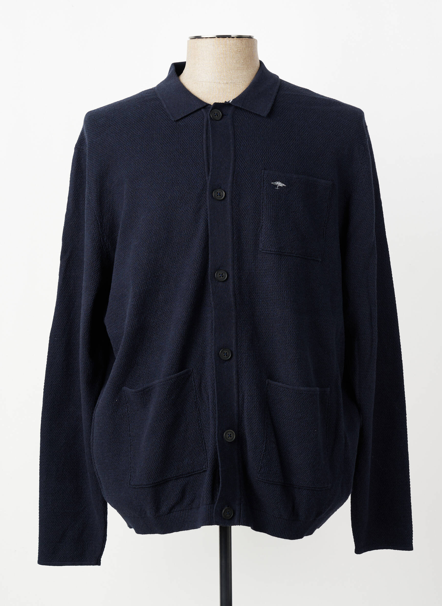 Gilet manches longues fermeture boutonnée sur le devant bleu FYNCH-HATTON homme