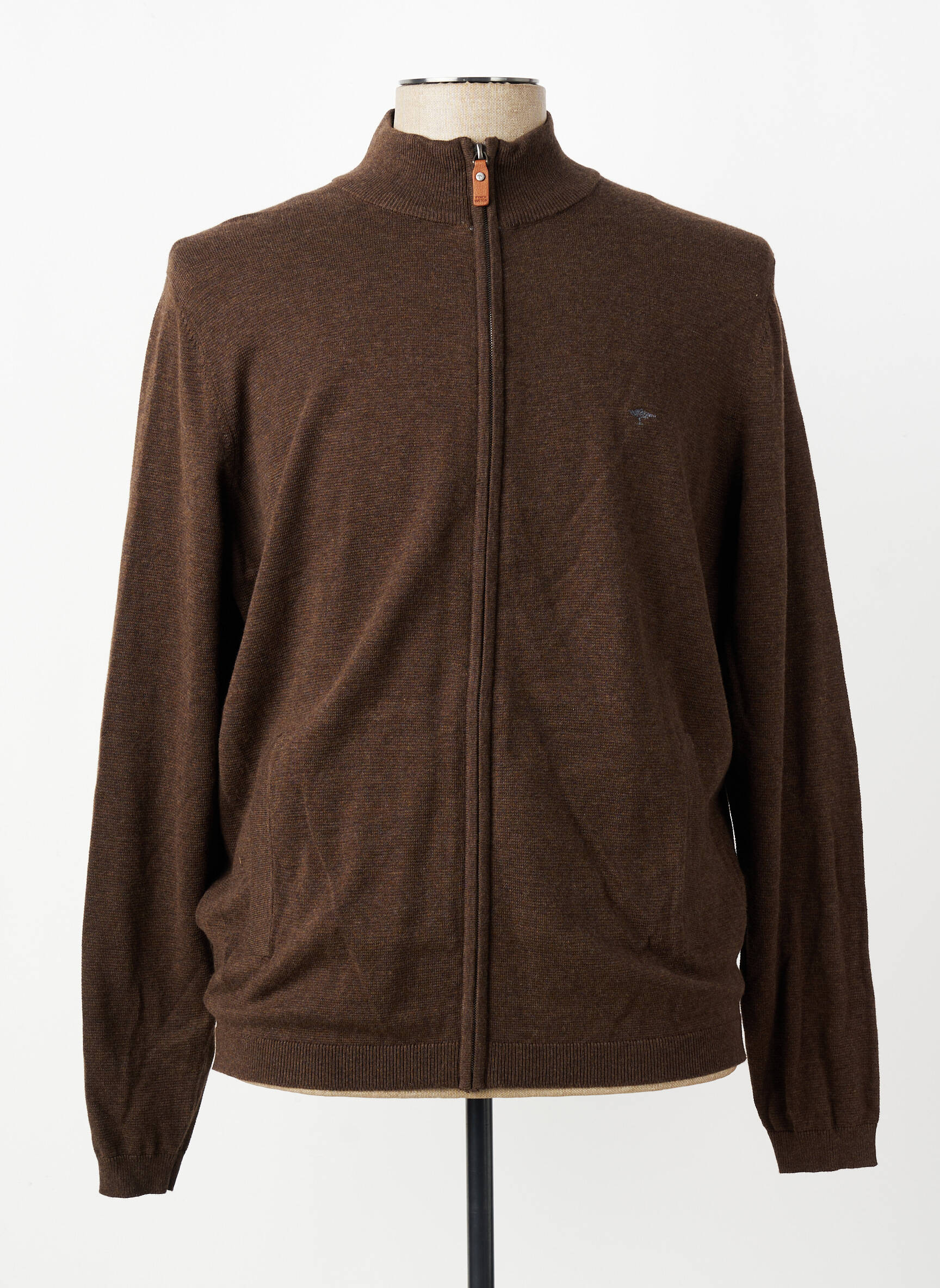 Gilet manches longues tissage chiné marron FYNCH-HATTON homme