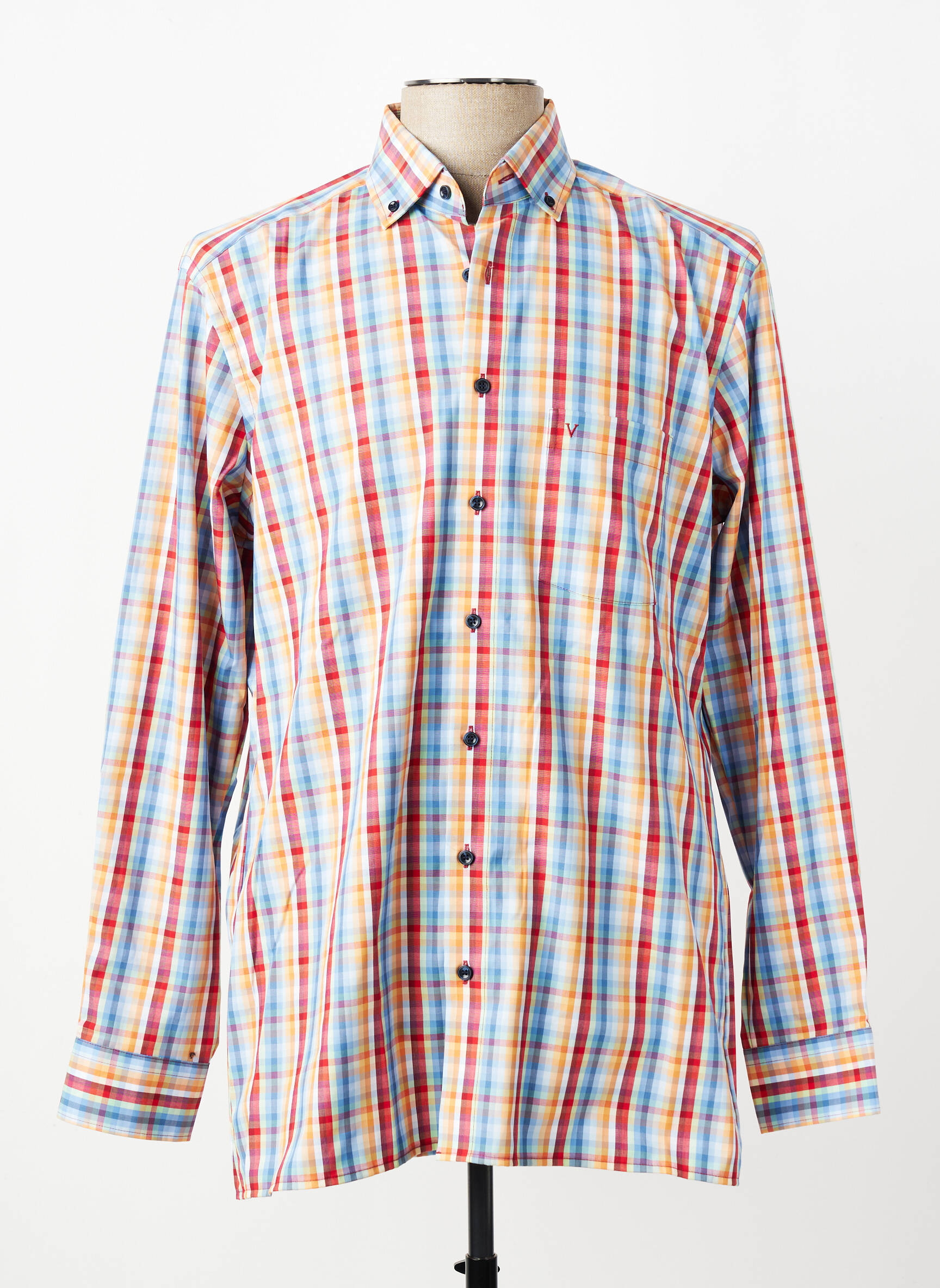 Chemise manches longues poches orange MARVELIS homme